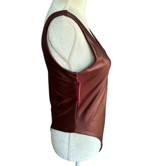 New! Commando Matte Metallic Hi Cut Sleeveless Tank Bodysuit Women's Lg Copper - Picture 13 of 13